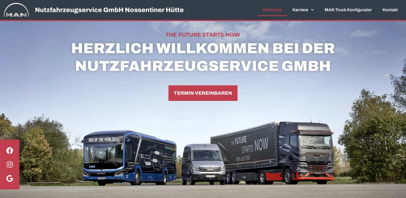 Nutzfahrzeugservice GmbH – Landingpage